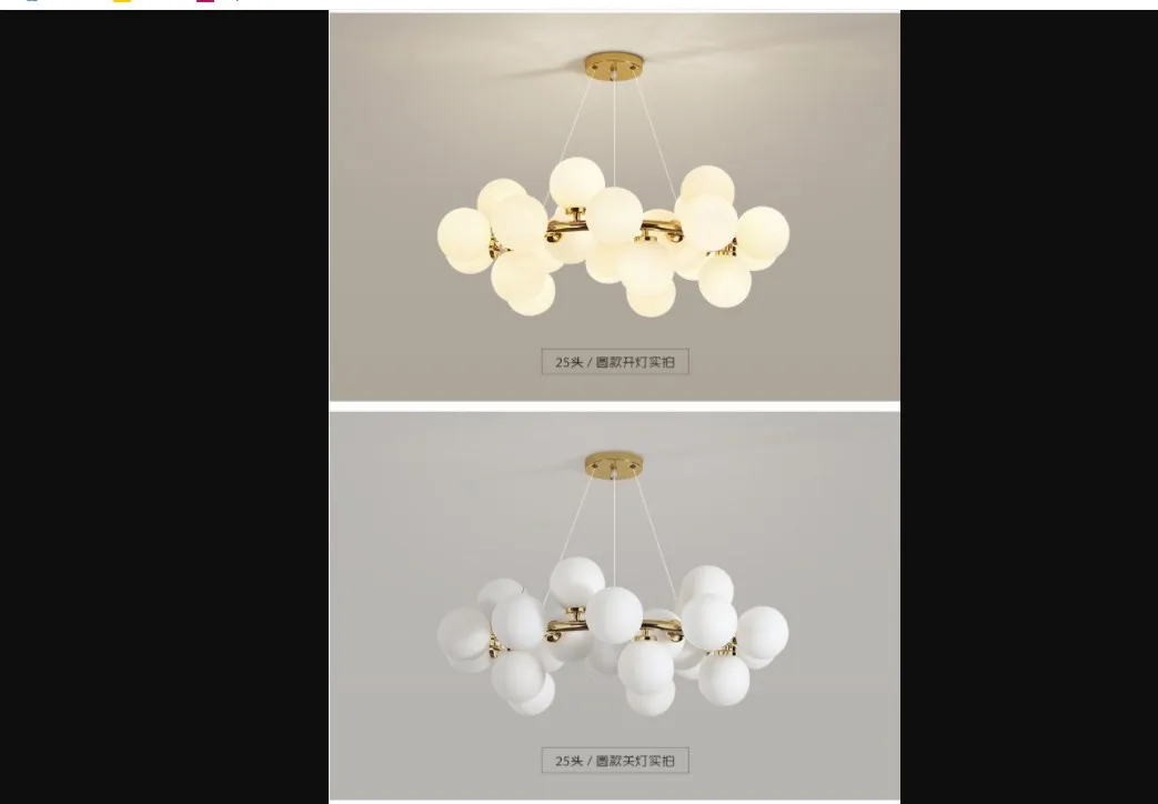 New Classical Pink Frosted glass modern lampshade indoor Chandelier pendant lamp