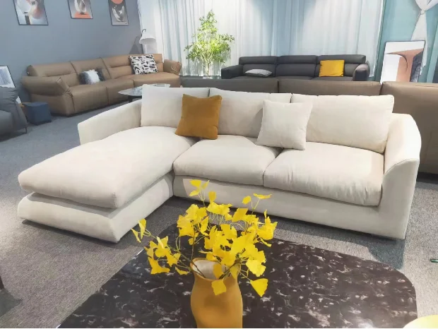 Leather or fabric Italian living room sofas chaise corner sofa slipcovers set furniture sectional sofa