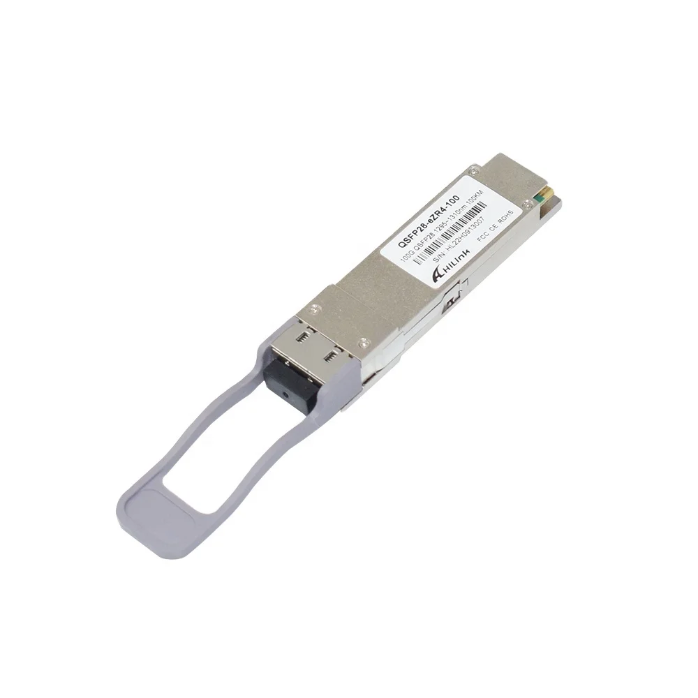 QSFP28 100G EZR4 100KM SM LAN WDM EML& PIN With Duplex LC Transceiver Module With EFC