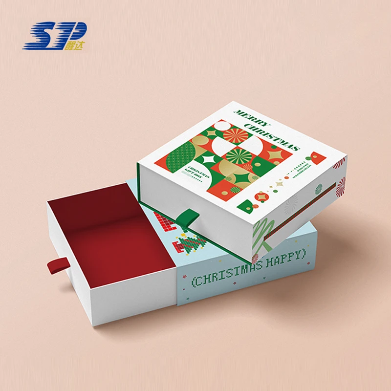 Eco Friendly Packaging Wholesale Luxury Christmas Drawer Shaped Packaging Boxes For Chocolate Cookies Candy