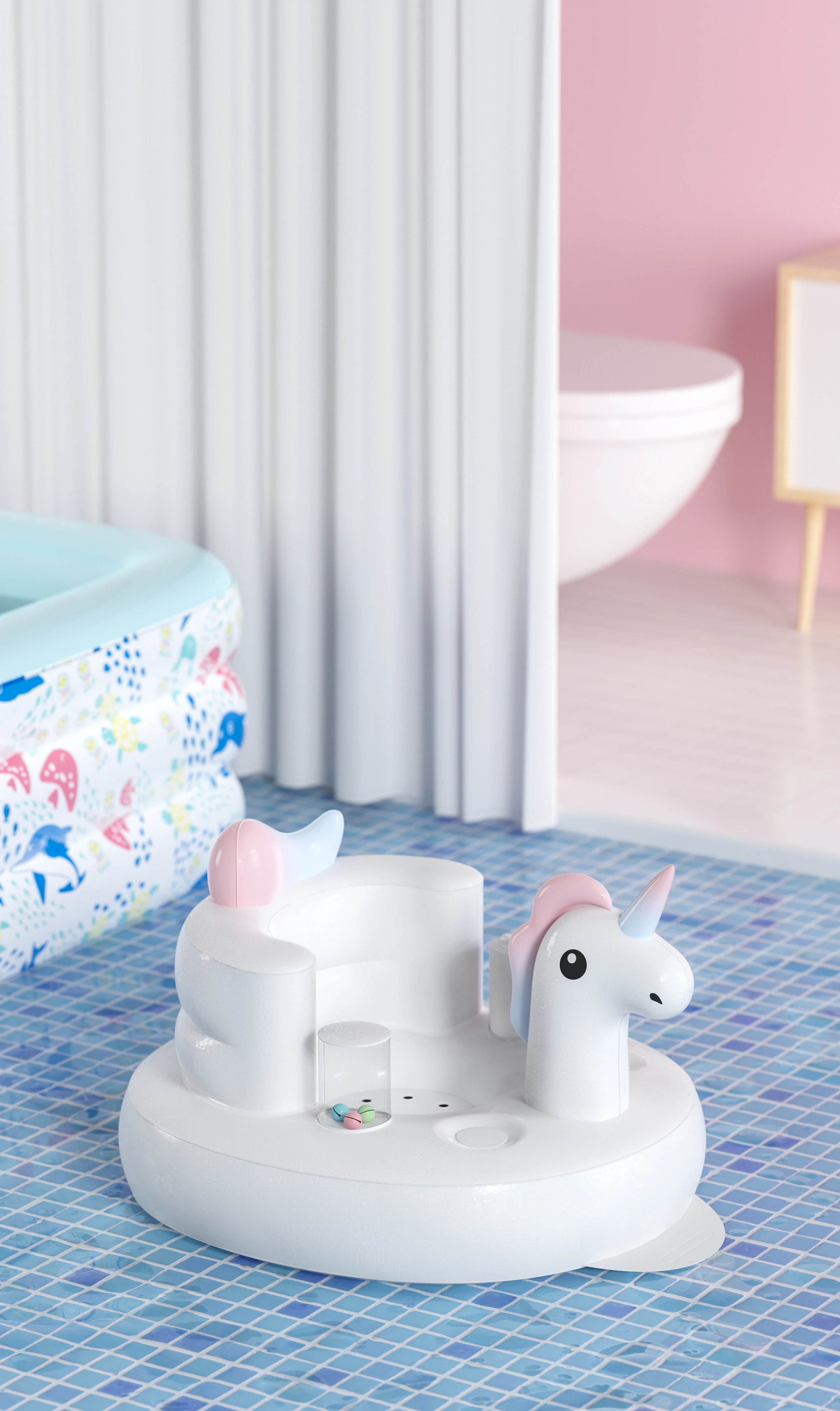 Doctor Dolphin new design product cartoon home indoor unicorn chair commercial baby sofa inflatable