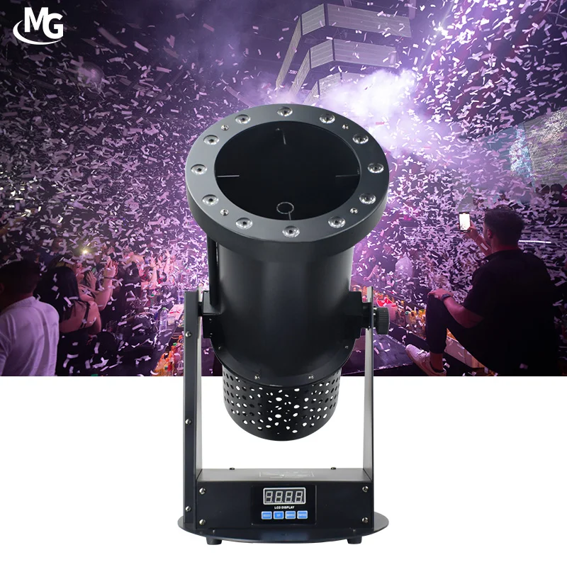 1200W DMX Control Adjustable Direction 12pcs RGB LED Confetti Cannon Machine