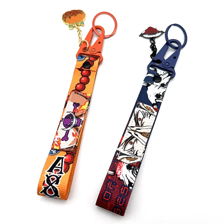 YYX Anime Keychain Wholesale Custom Woven Fabric Logo Keychain With Pendant Charms Anime Cartoon Keychain For Promotion