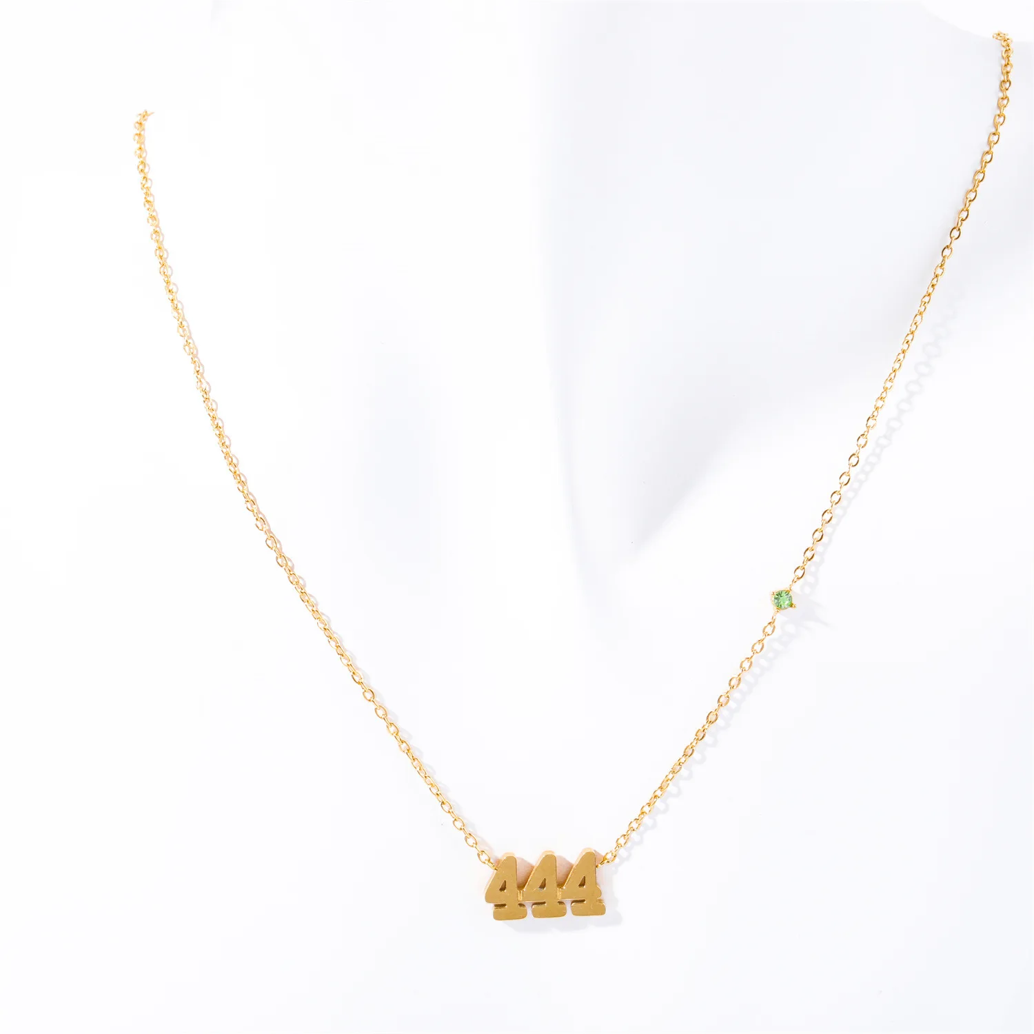 G2368 18K Gold PVD Plated Stainless Steel Dainty Minimalist Zircon 111 Angel Number Necklace Charms Pendant Jewelry Necklaces