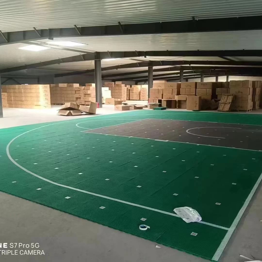 Multi sport suspended assembled sports floor PP material basketball field removable basketball floor