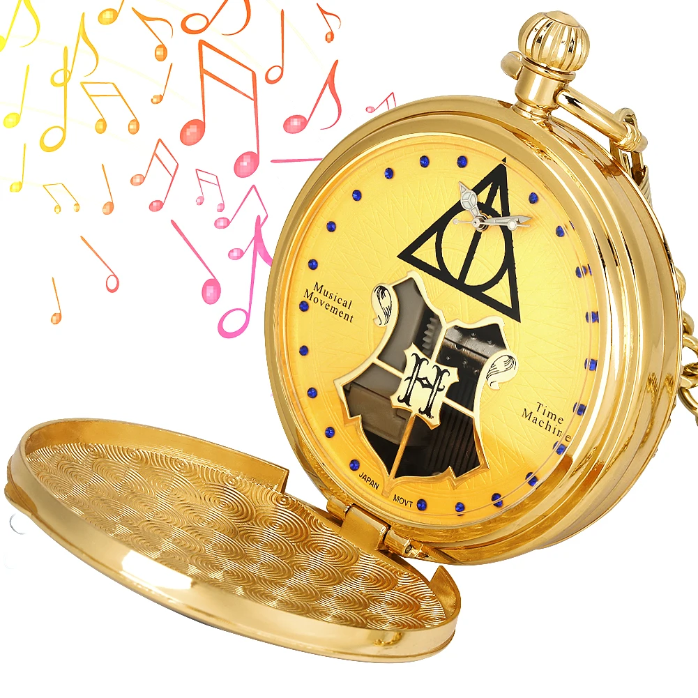 Vintage Gift Harry Castle Musical Pendant Clock Harry Relogio De Bolso Steampunk Reloj Music Pocket Watch