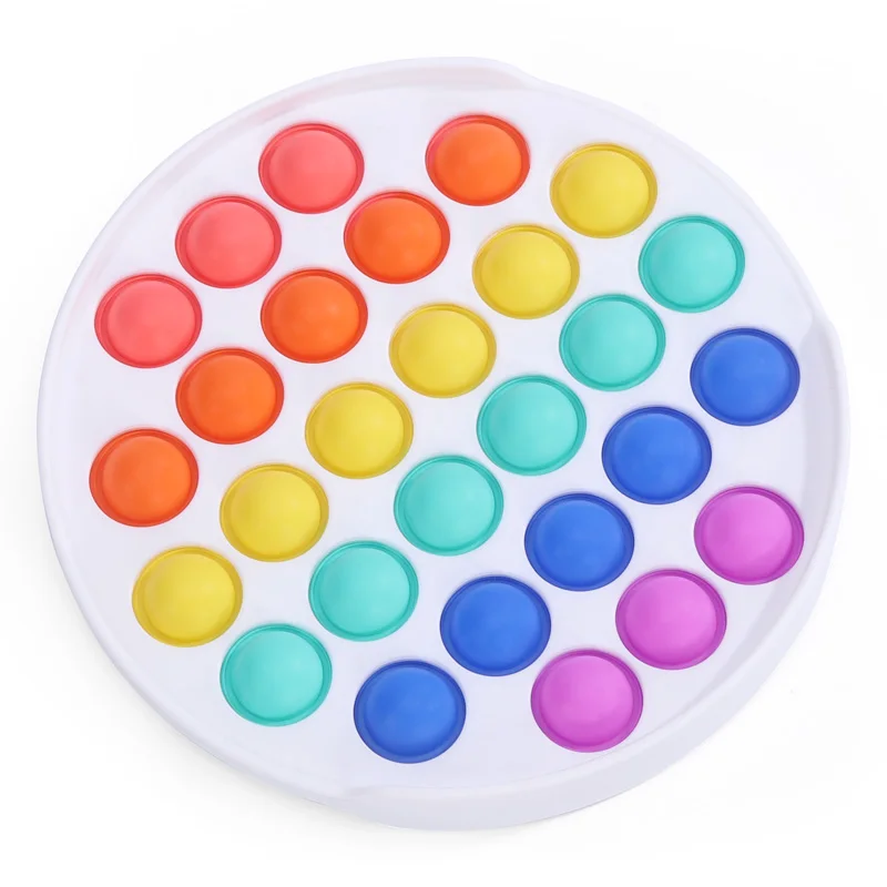
2021 Trend Hot Popular Anti-Anxiety Stress Relief Squeeze Sensory Toy for Adults Kids Rainbow Bubble Pushing Fidget Toys 