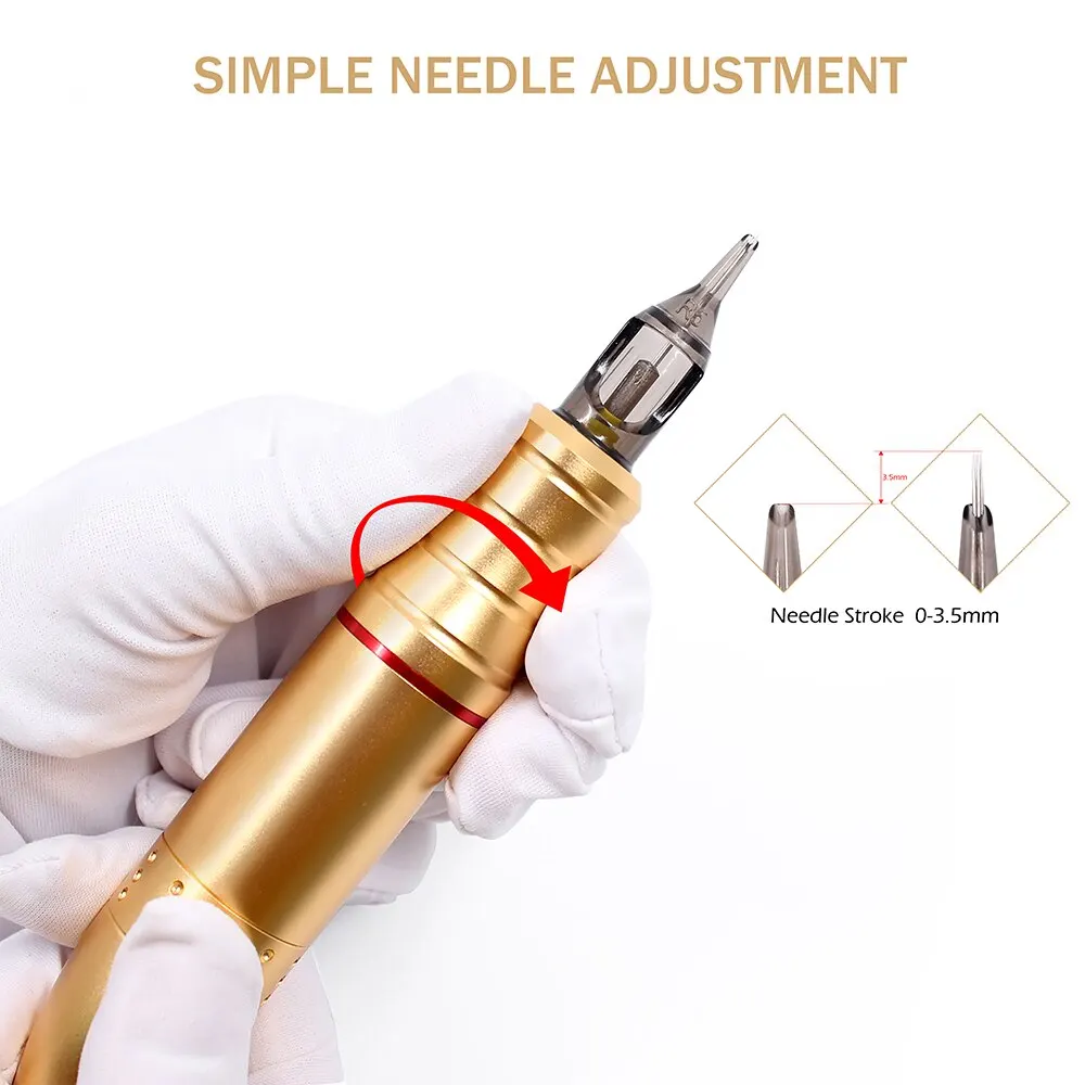 Professional tattoo supplies 3-4mm stroke rotary tattoo machine kits for eyebrow/eyeline/lips tattooing and small tattoos