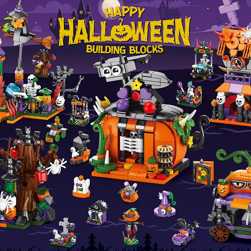 Wholesale Bricks Toys 6 In 1 35 Models Building Blocks Sets Bricks Halloween Kids Toys For Adults