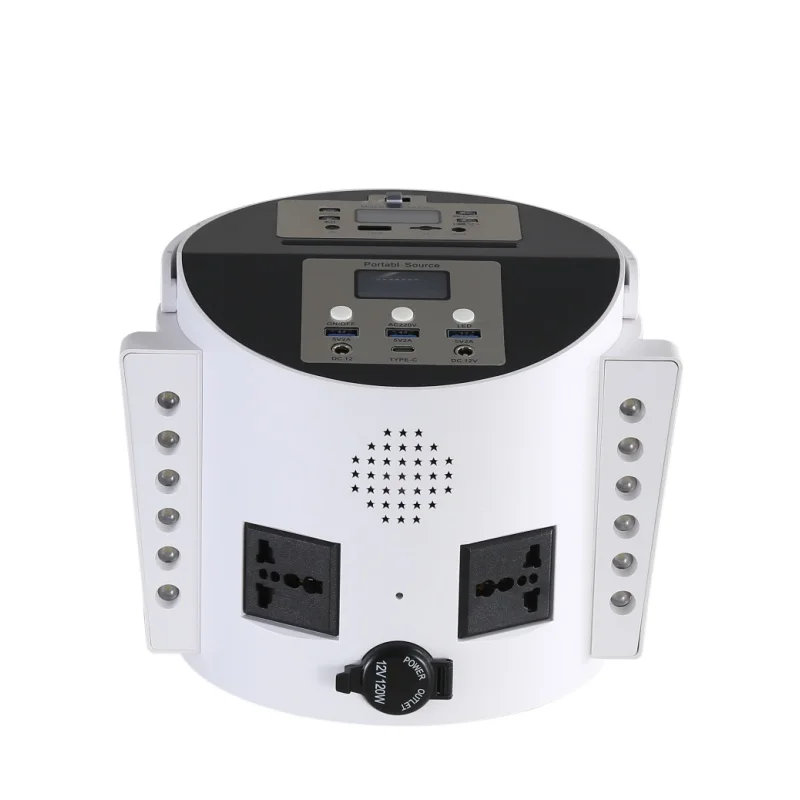 Портативная электростанция с Bluetooth-динамиком и FM-радио, беспроводное зарядное устройство, 220 В, генератор переменного тока, электростанция 400 Вт