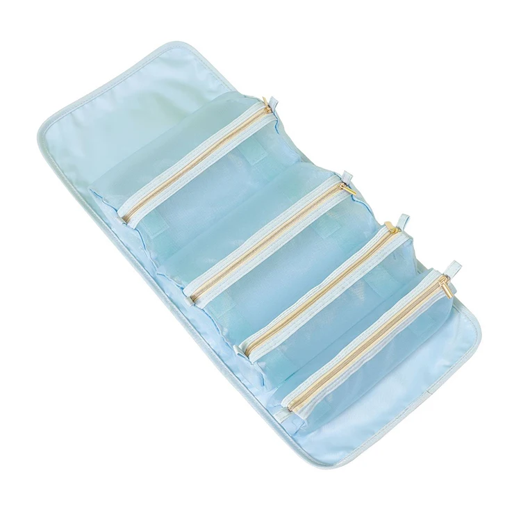 Detachable Travel Bathroom Four-In-One Combination Mesh Portable Cosmetic Custom Roll Up Detachable Toiletry Bag