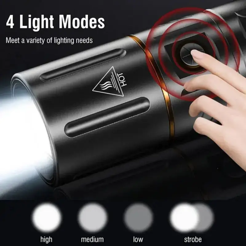 T40 Powerful Flashlight Rechargeable Far Shooting Outdoor Long Life High Power LED Lights
