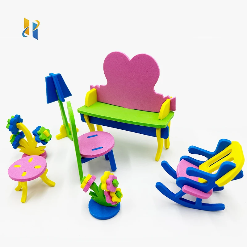 Wholesale Hot Selling Kids Toys Intellect Desk And Chair Study Furniture Set For Eva Foam 3d Jigsaw Puzzles