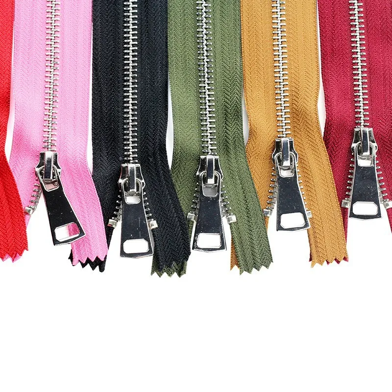 High Quality No.3/5/8 Metal Zippers Custom Color Metal Zip For Clothing Coat Bag Sewing Multi-color Close-End Metal Zipper