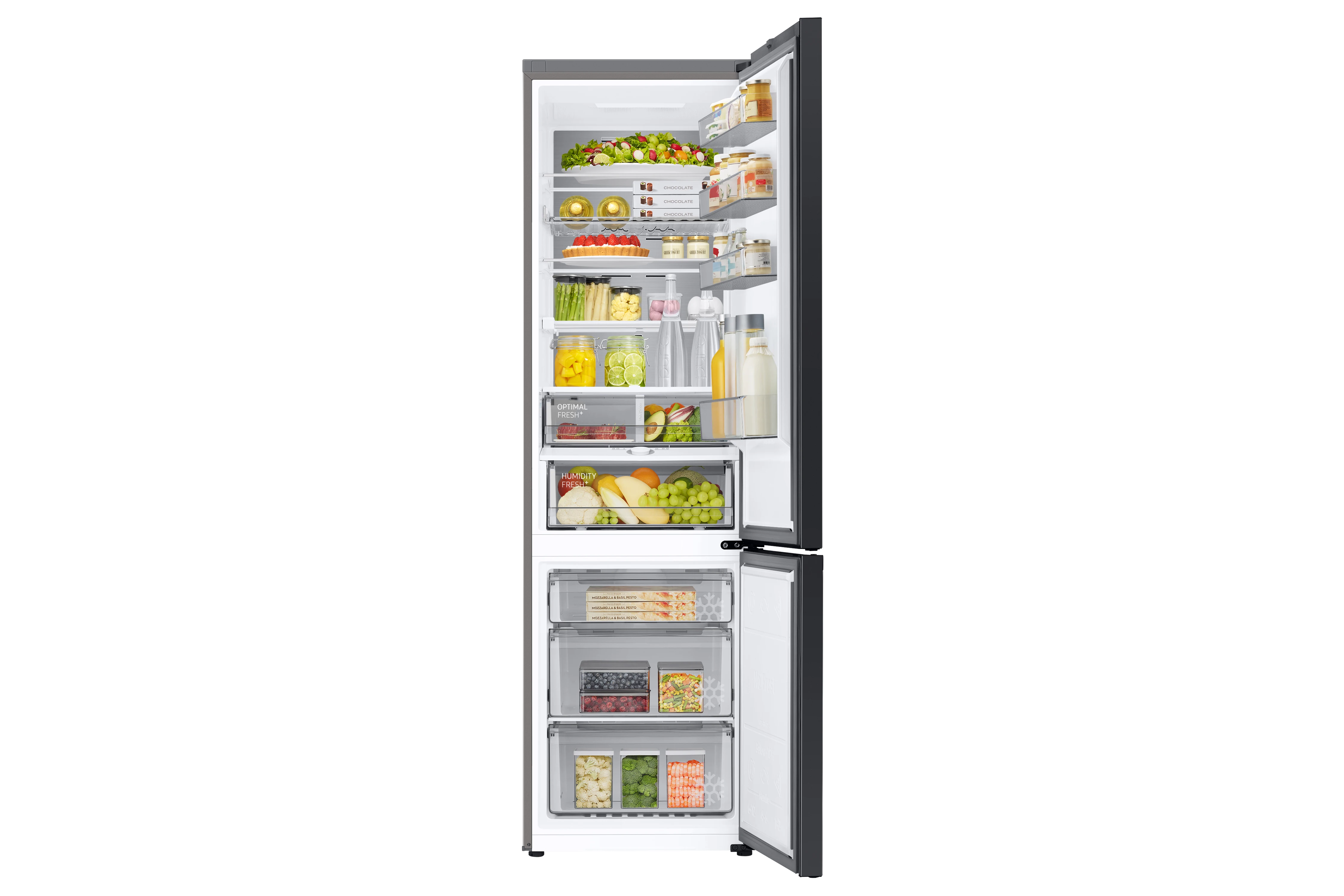 Samsung Brand Combi Fridge Freezer BESPOKE AI RB38C7B6AB1/EF Total No Frost 2M Capacity 387L Energy Efficiency Wifi Integrated