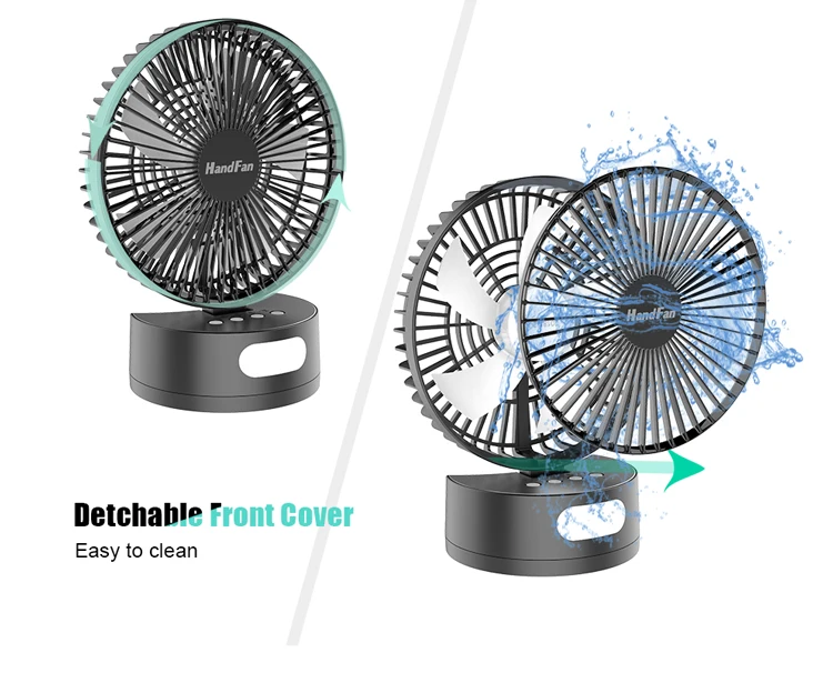 2023 New Design 180 Degree Auto Osillation Portable Small Standing USB Table Fan