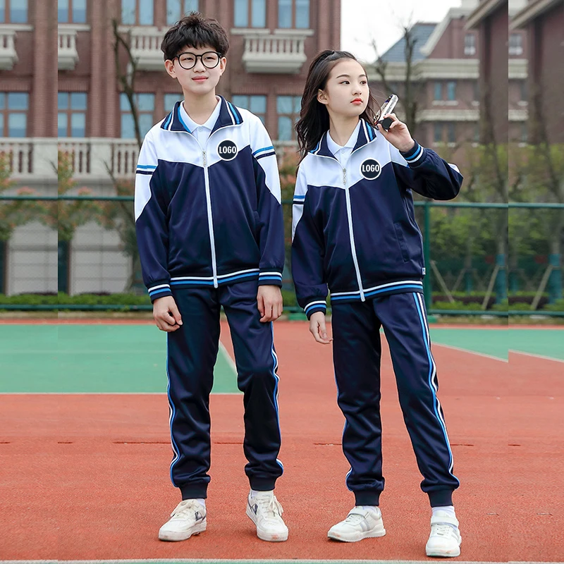 Customized High School Sportswear Kids Design Jackets Pants Tracksuits Hip Hop Jogging Suits Youth School Uniform Sets
