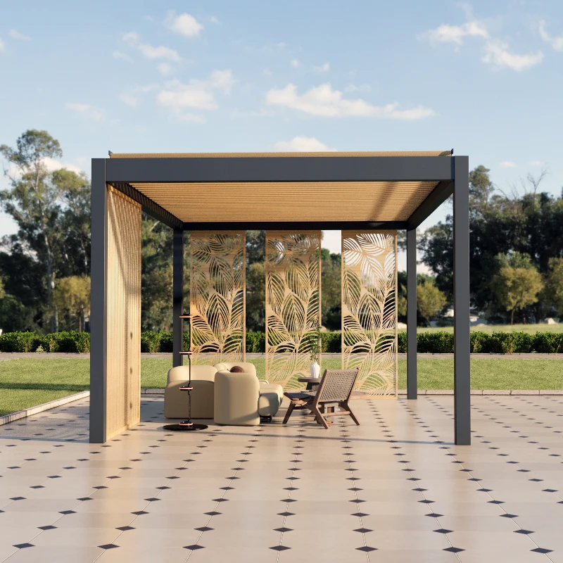 3x3 3x4 4x3 4x4 4x5 4x6 6x3 6x4 6x5 6x6m Modern Garden Outdoor Aluminum Louvered Pergola Pavilion Gazebo Pergole Pergula Pergola