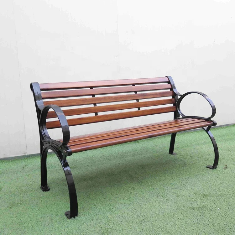 
Haoyida outdoor bench garden wood bench with cast iron feet 