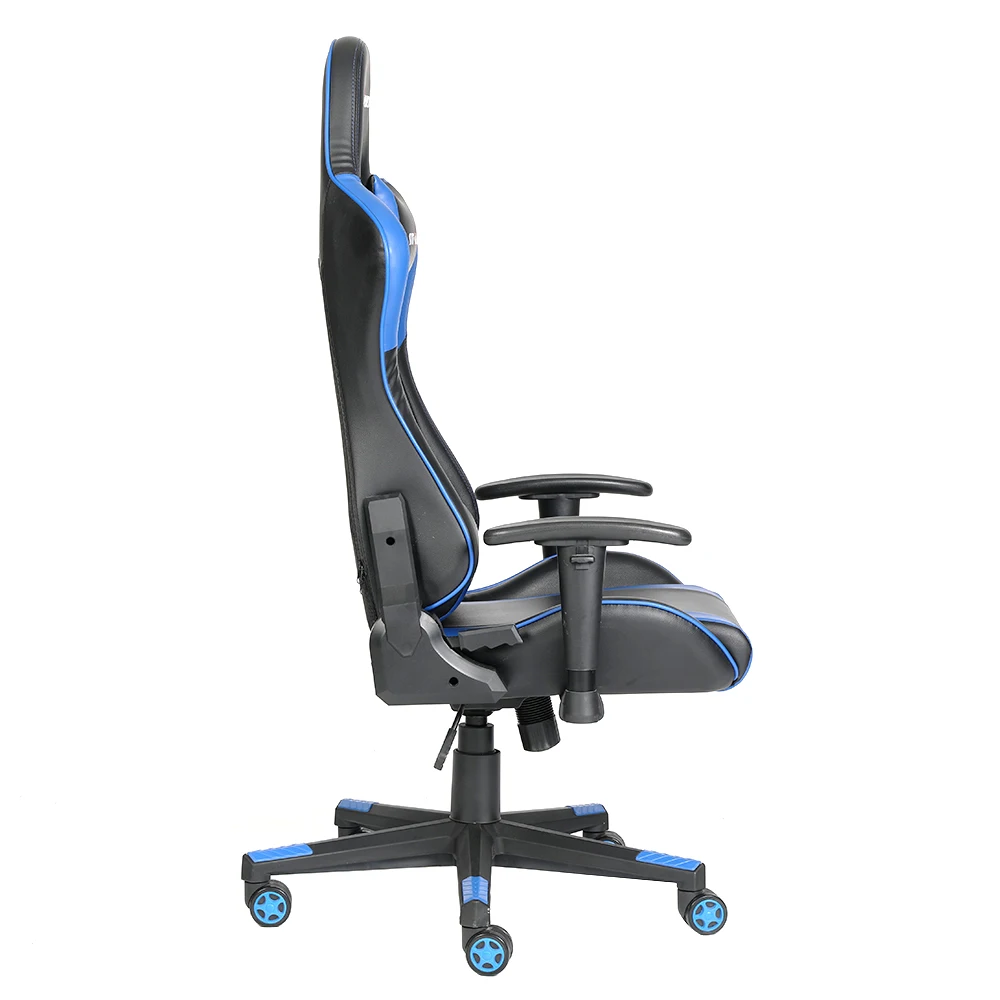 
Custom Logo PU Leather Blue Gaming Racing Chair Ergonomic Adjustable Cadeira Gamer 