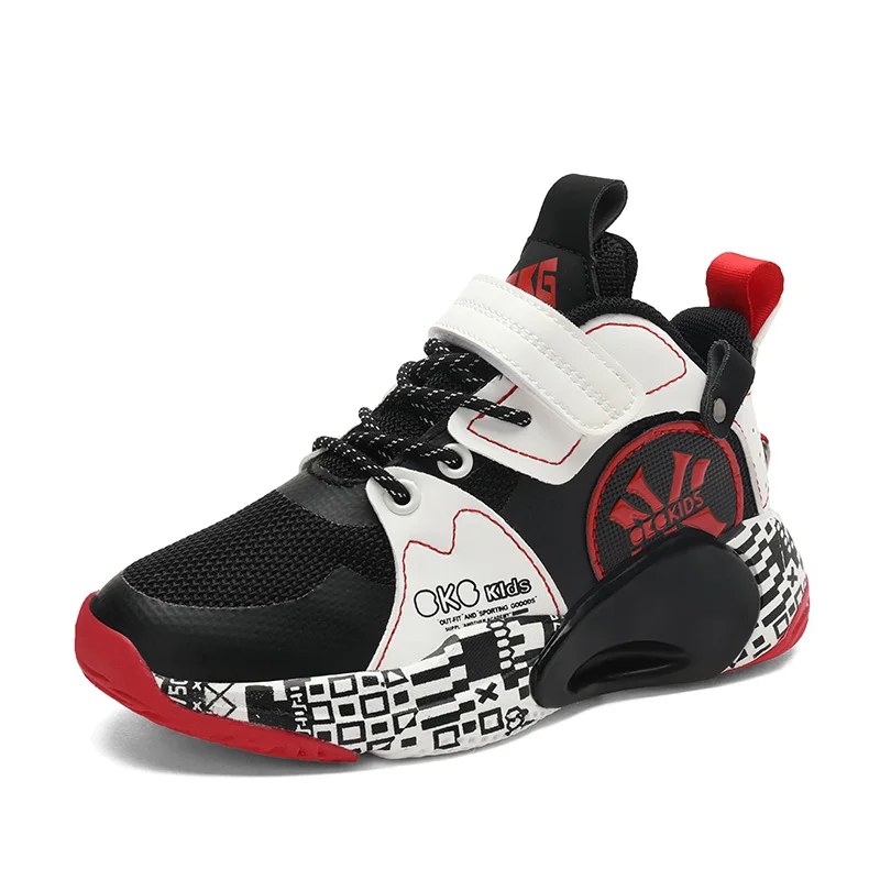 Детские высокие кроссовки BKG 2021, Баскетбольная обувь из микрофибры и кожи, обувь унисекс для мальчиков и девочек