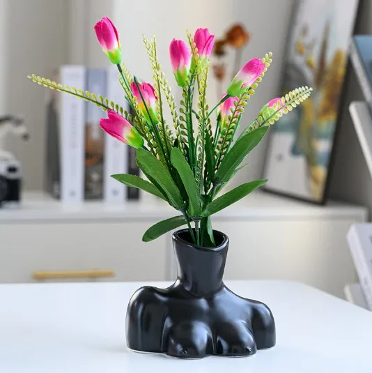 Nordic ceramic vases, female busts, human body vases flower arranging pieces