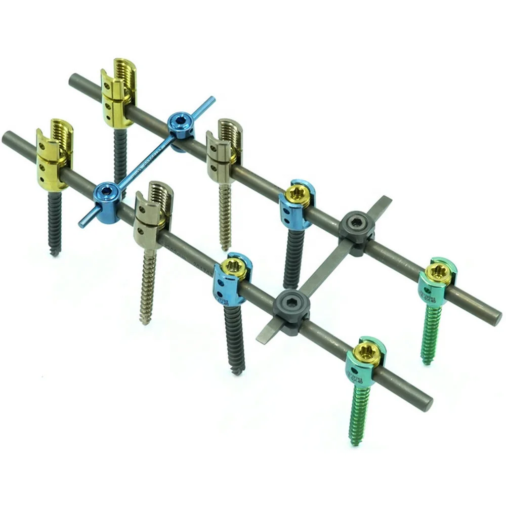 China Manufacture Spinal Fixation System Monoaxial Pedicle Screws Orthopedic Surgical Spine Implants