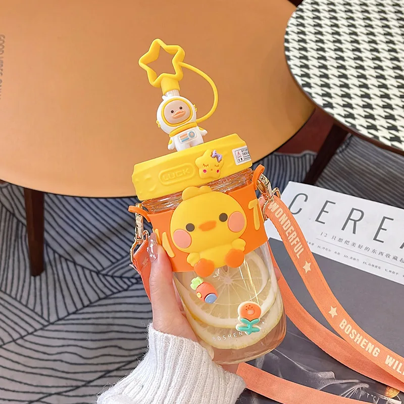 17oz Cute Cartoon Plastic Drink Water Bottle With Dust Stopper Bpa Free Kids Sippy Cup