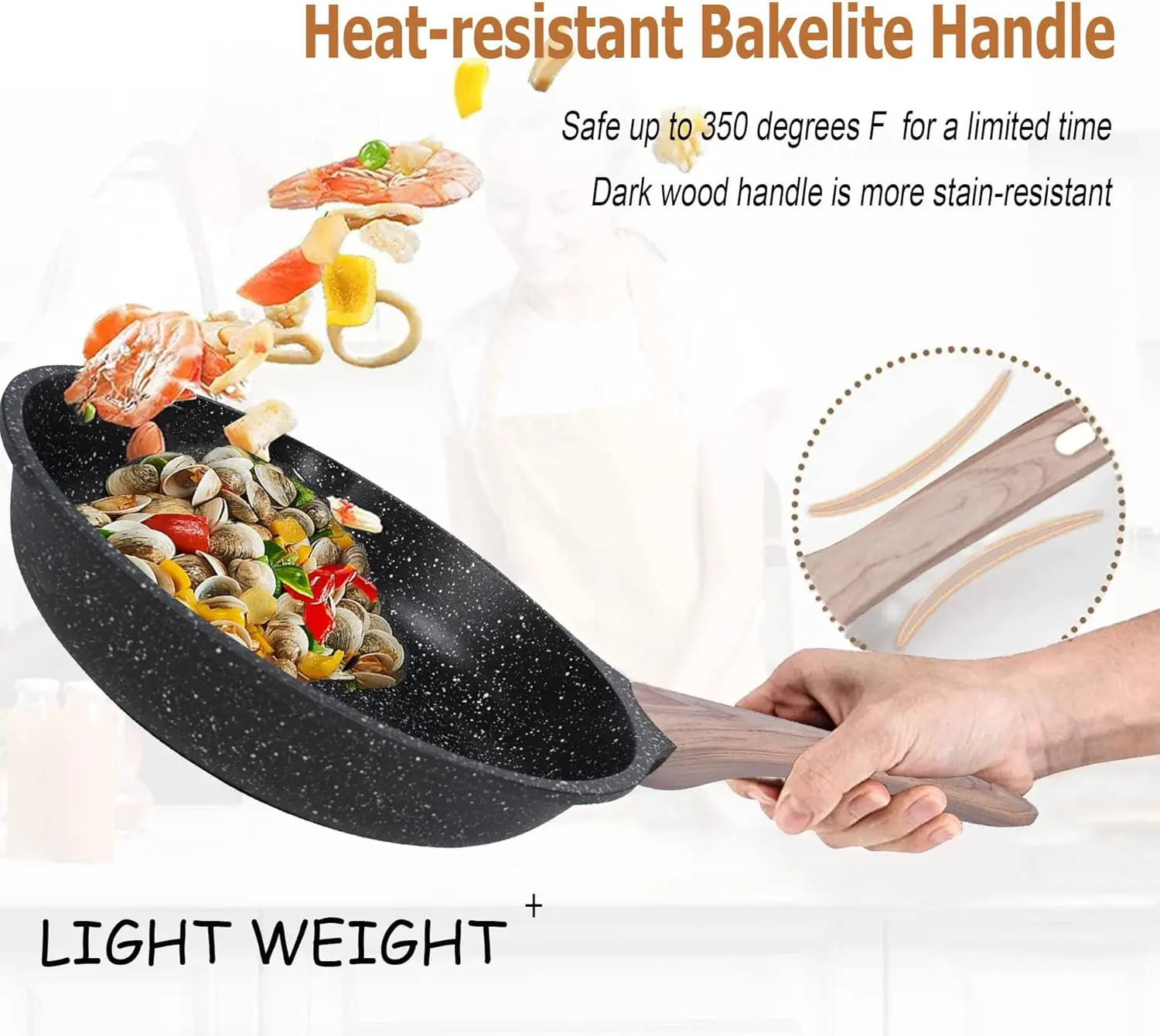 Pre-seasoned Aluminium Die Casting Machines Camping Cookware Combo Pot Frying Pan Non-stick Skillet
