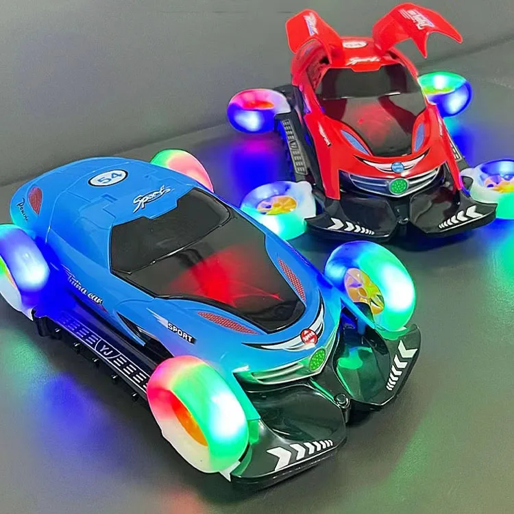 Electric Rotating Flying Car Good Quality Universal Wheel Battery Door Opening Car Toy with Lighting Music