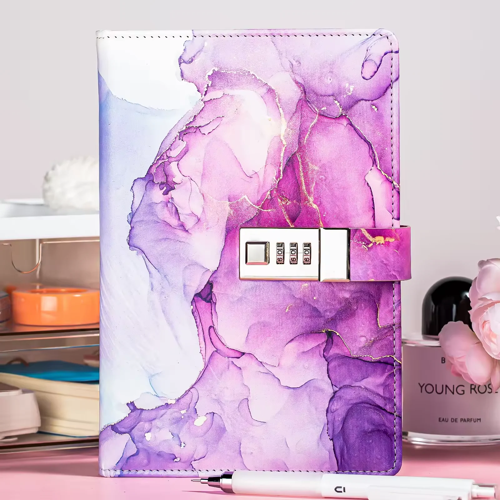 Unique password diary private notebook A5 lock diary notebook customizable lined dotted a5 notebook with lock