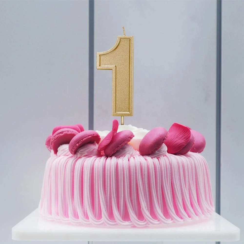 Блестящий Порошок Декор цифры от 0 до 9 день рождения торт свечи в золотых цветах популярный дизайн