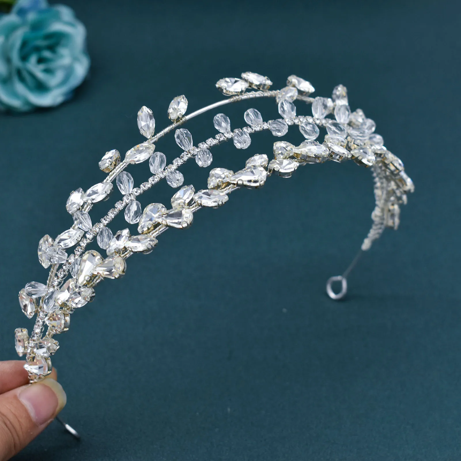 Good Quality Traditional Elegant Head Chain Forehead Pearl Rhinestone Decor Bridal Headbands