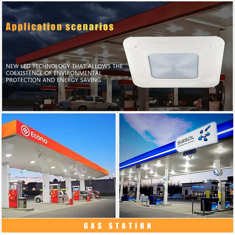 US Stock High Power IP65 Waterproof Industry Gas Station 150w Led Canopy Light