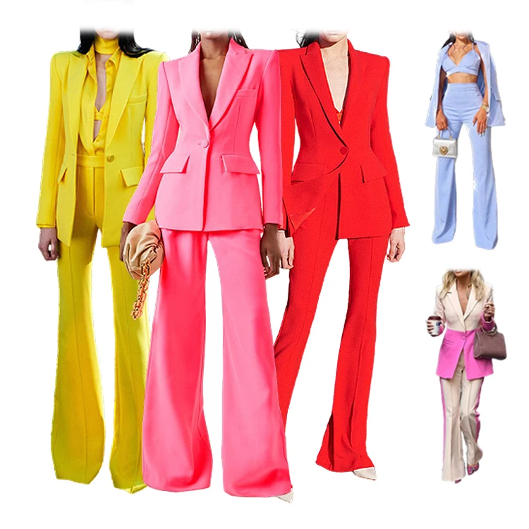 Fashion Custom Women Blazers Femen Lady Business Plus Size Tweed Blazer Ladies Office Wear Blazers Suits Set