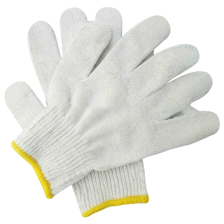 Labor protection products warm knitted 100% cotton gloves construction safety work cotton string gloves
