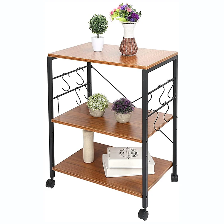 Современный дизайн, вращающаяся кухонная мебель, шкафы, стеллажи для пекарни, мобильные кухонные тележки, тележка для островка с крючками