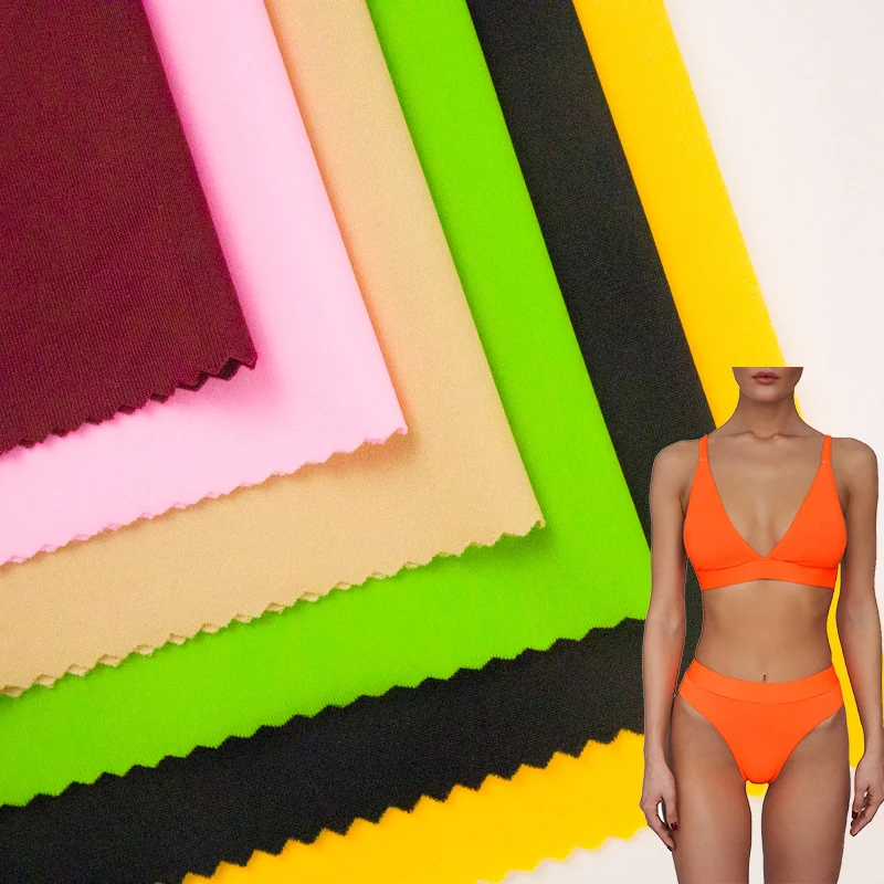 Nylon 80 spandex 20 high stretch knitted smooth soft bathing suit fabric for leotard and dance wear