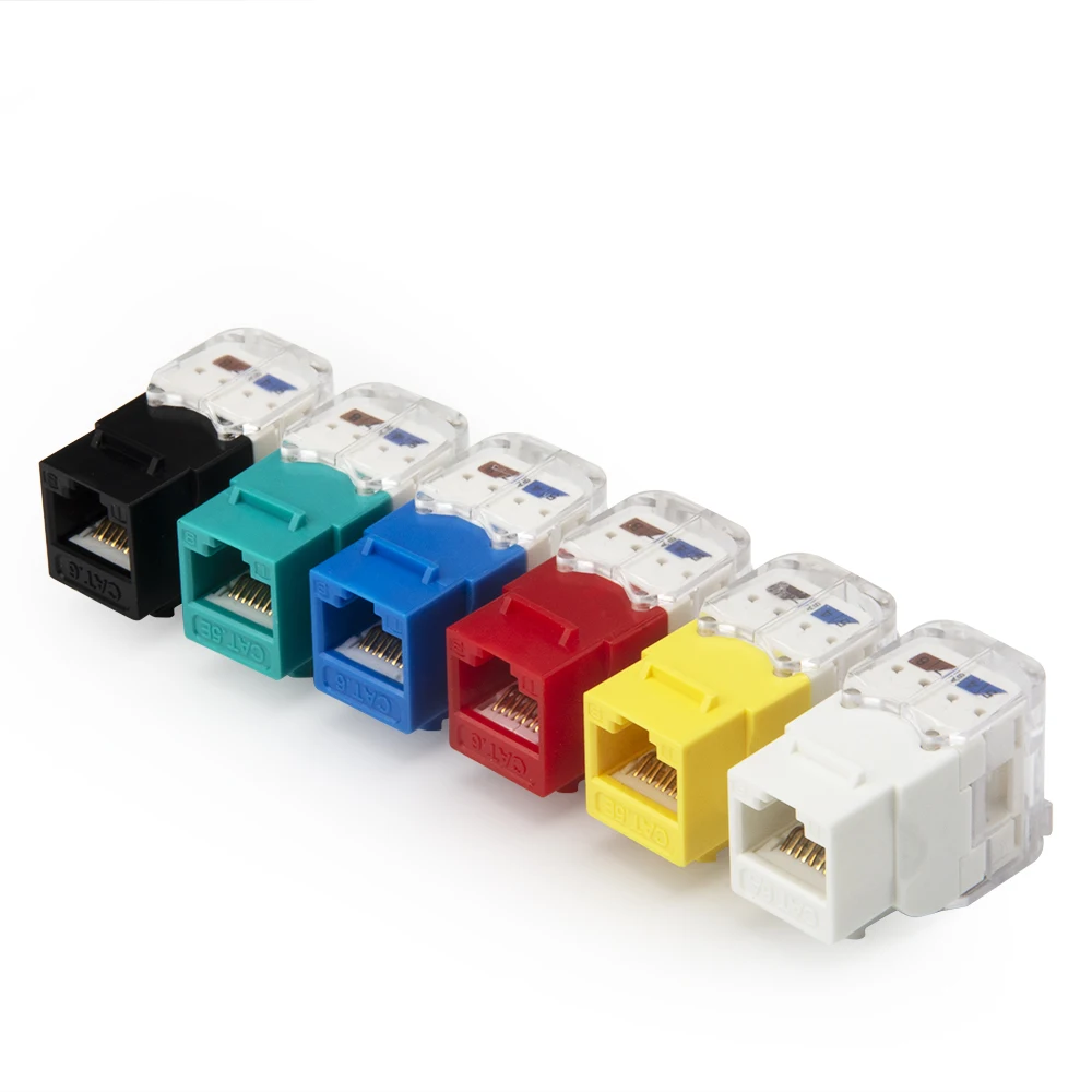 Network UTP Tool Free RJ45 8P8C Cat 6 Cat 6a Keystone Jack Toolless ethernet RJ45 modular jack Cat5e Cat6 Cat6a keystone jack