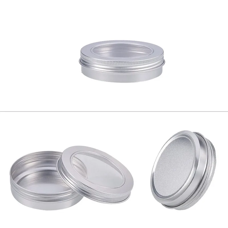 Aluminum Round Metal Tin Container with Lid Small Sample Container DIY Lip Balm Storage Jar Shampoo Bar Soap Tin Hand Body Cream