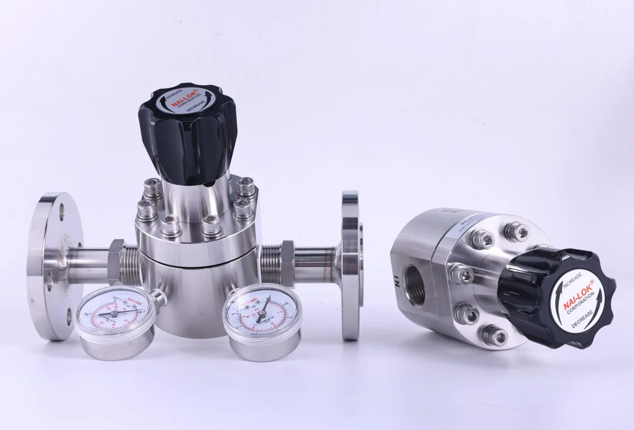 NAI-LOK chrome plated brass 3000psi inlet High flow flanged connection CNG regulator air pressure regulator