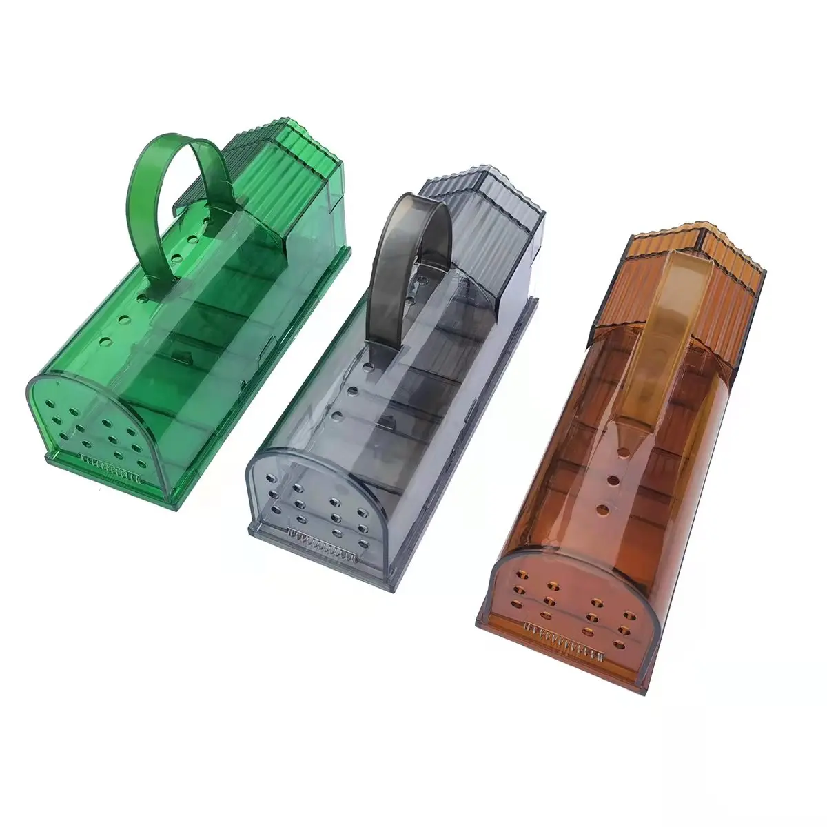 Indoor Bigger Size Plastic Mouse Traps No Kill Reusable Rat Mice Smart Mouse Trap for Big Mouse Trap Cage 2 Pack