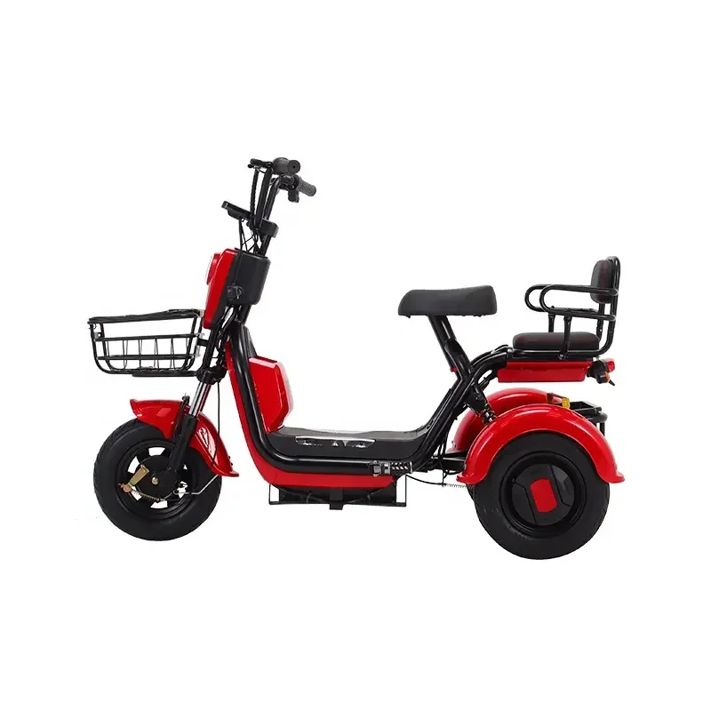Comfortable armrest high quality material basket electric tricycle bikes