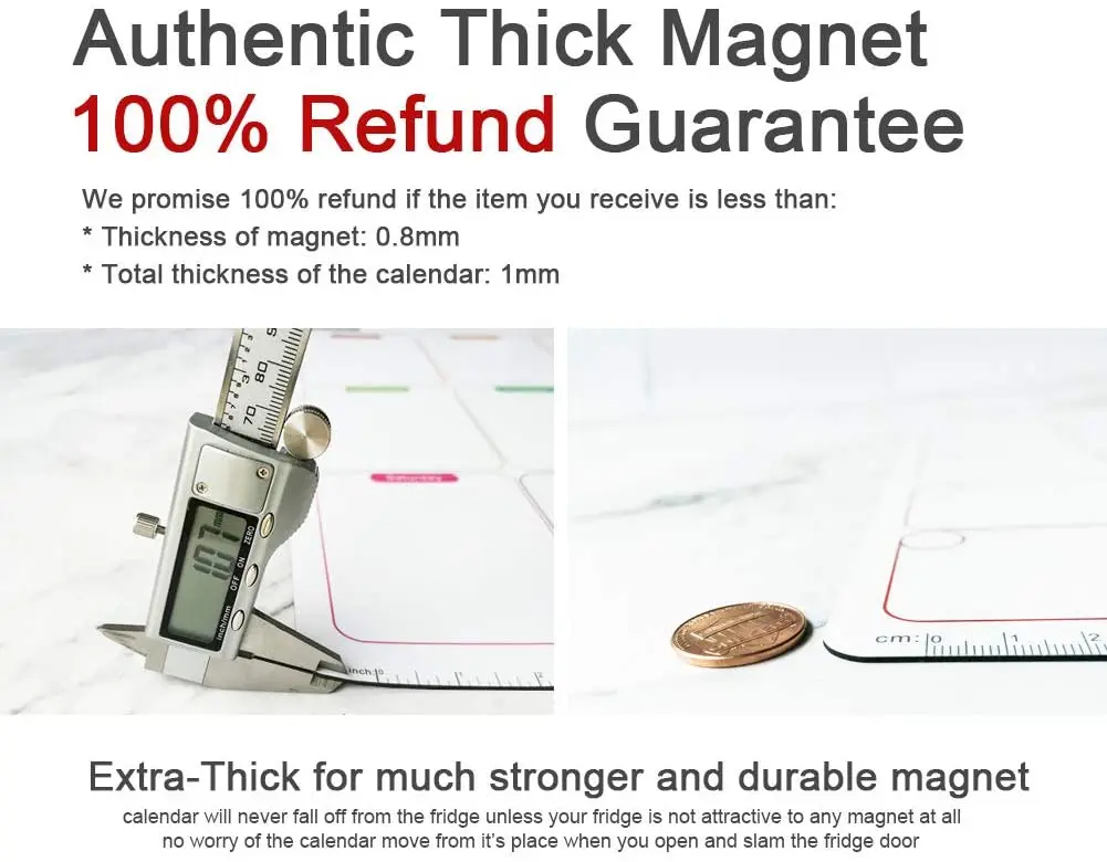 High Quality Magnetic Whiteboard Daily Plan Monthly Weekly Dry Erase Calendar Set For Fridge