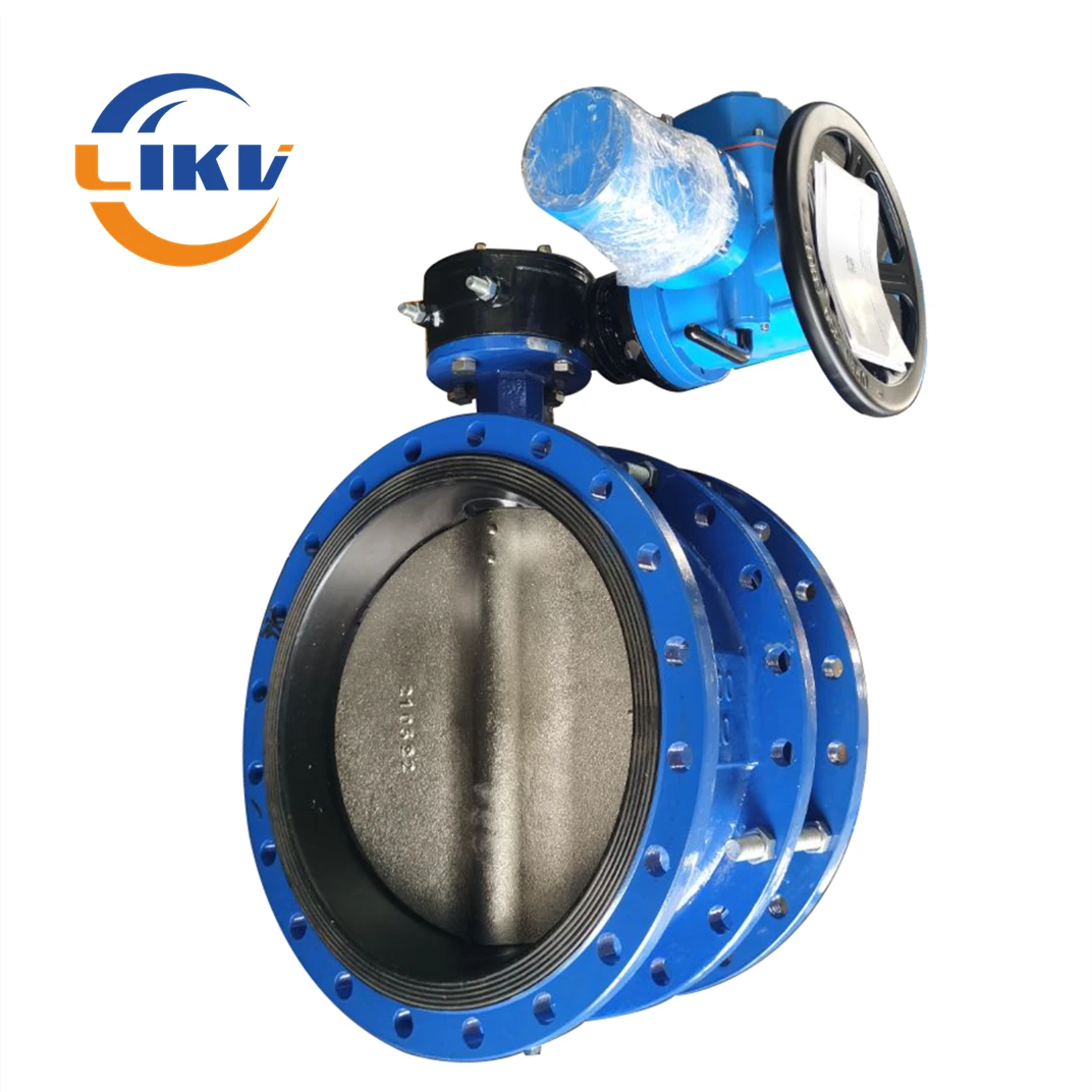 Double Flange Standard Electric Actuated DI Stainless Steel Plate Butterfly Valve with Flexible Joint