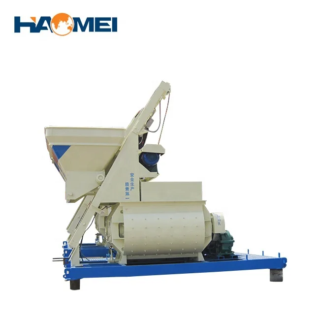 High Efficiency Twin Shaft Concrete Mixer Machines Diesel Engine with Motor 500 600 L