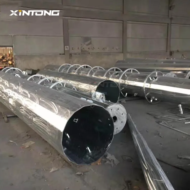 15-50m steel auto lift system high mast steel post with platform