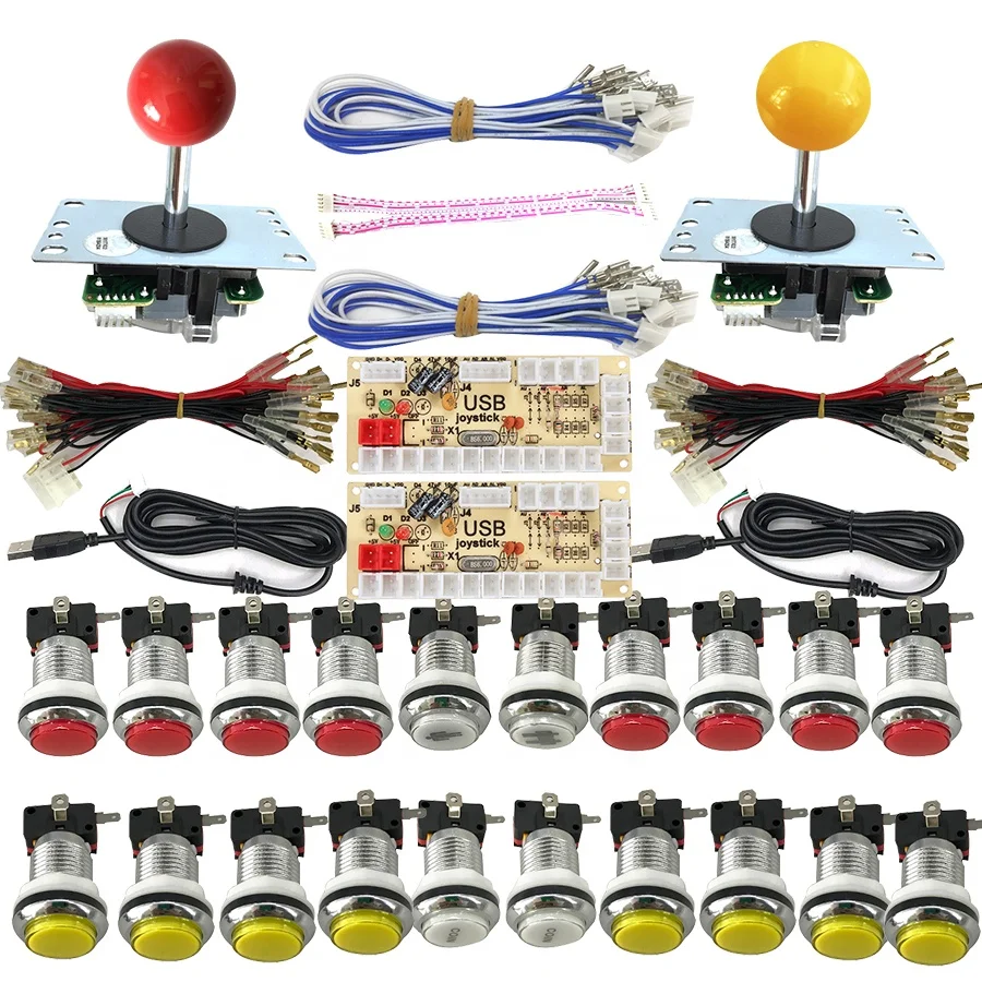 8way 5pin joystick led button arcade zero delay diy kit usb encoder to pc joystick