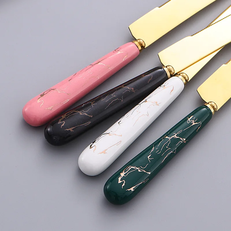 ceramic handle wedding cake knife set Stainless steel cake knife and server set cake tools