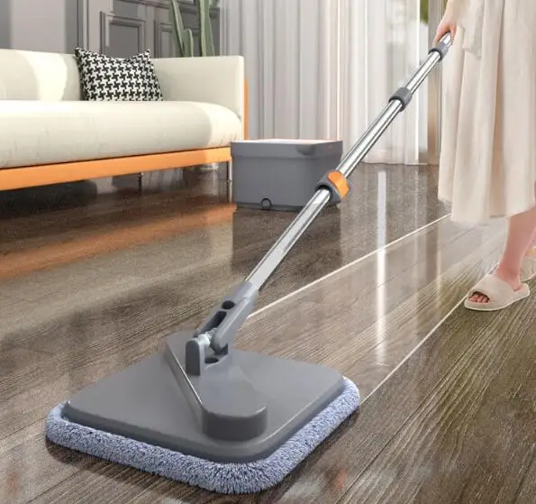 360 Degree Spin Magic Mop Bucket Telescopic Bathroom Wet Dry Handle Mop